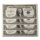 1935-A $1.00 Silver Certificate CU (Fr#1608) 4 Consecutive