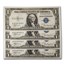 1935-A $1.00 Silver Certificate CU (Fr#1608) 4 Consecutive