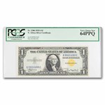 1935-A $1.00 Yellow Seal North Africa CU-64 PPQ PCGS (Fr#2306)