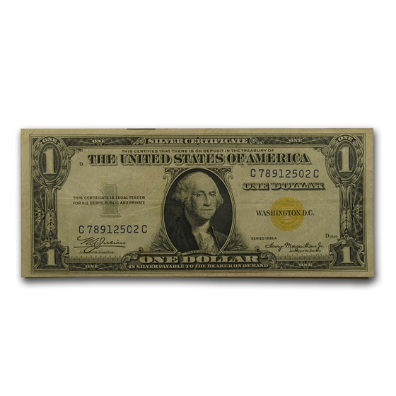 1935-A $1.00 Yellow Seal North Africa VF+ 1935-A $1.00 Yellow Seal North Africa VF+