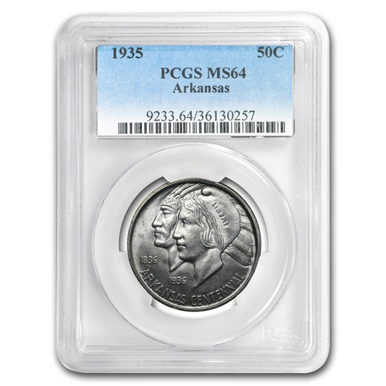 1935 Arkansas Centennial Commemorative Half Dollar MS-64 PCGS 1935 Arkansas Centennial Commemorative Half Dollar MS-64 PCGS