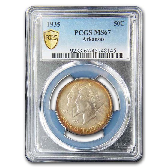 1935 Arkansas Centennial Half Dollar Commem MS-67 PCGS 1935 Arkansas Centennial Half Dollar Commem MS-67 PCGS