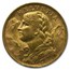1935-B Swiss Gold 20 Francs Helvetia BU
