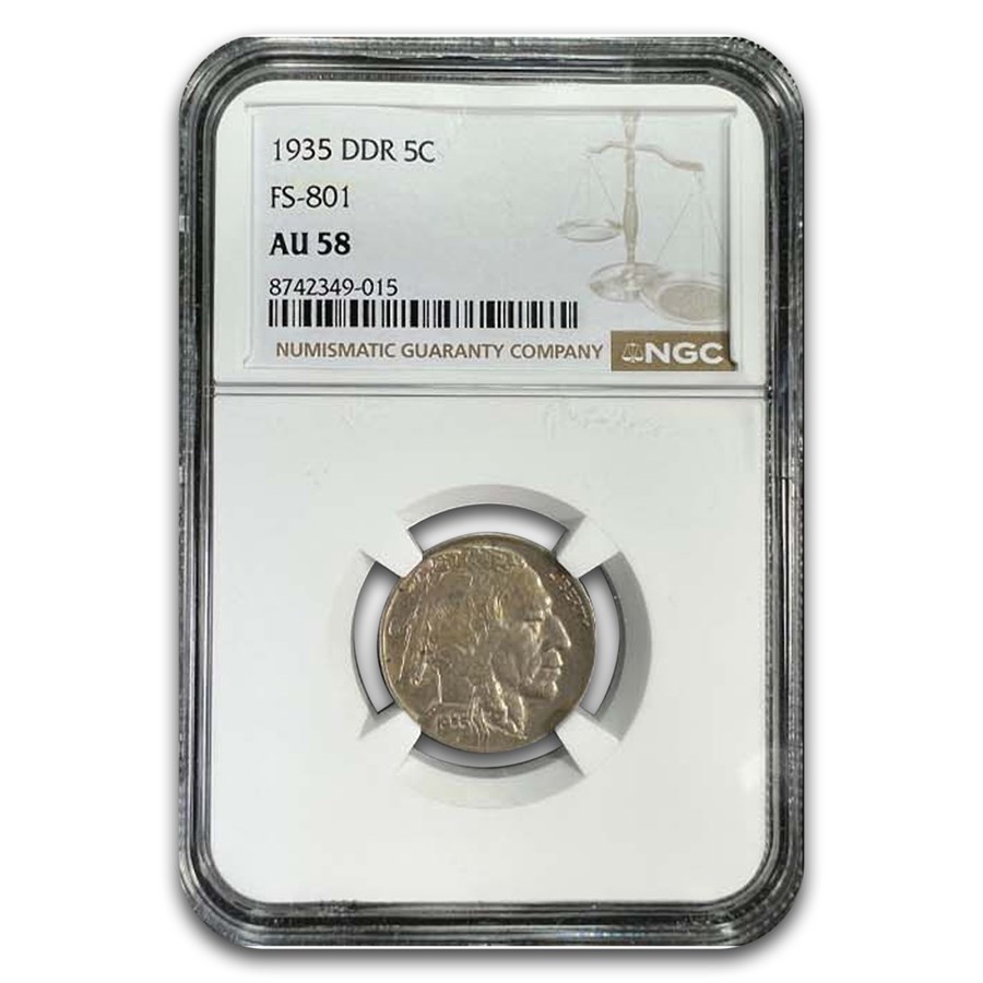 1935 Buffalo Nickel AU-58 NGC (DDR, FS-801)