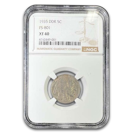 1935 Buffalo Nickel XF-40 NGC (DDR, FS-801)