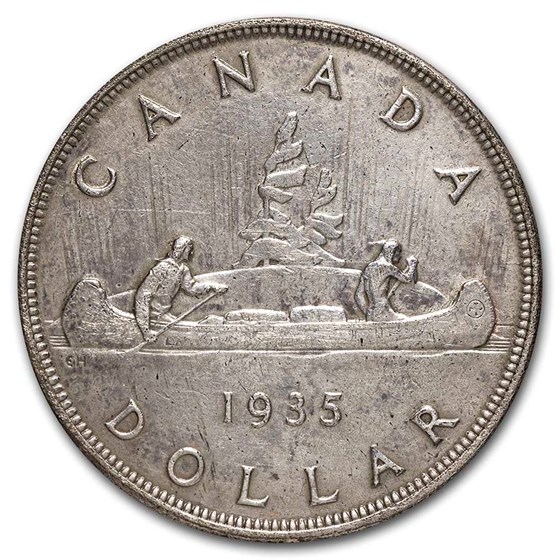 1935 Canada Silver Dollar George V Avg Circ 1935 Canada Silver Dollar George V Avg Circ
