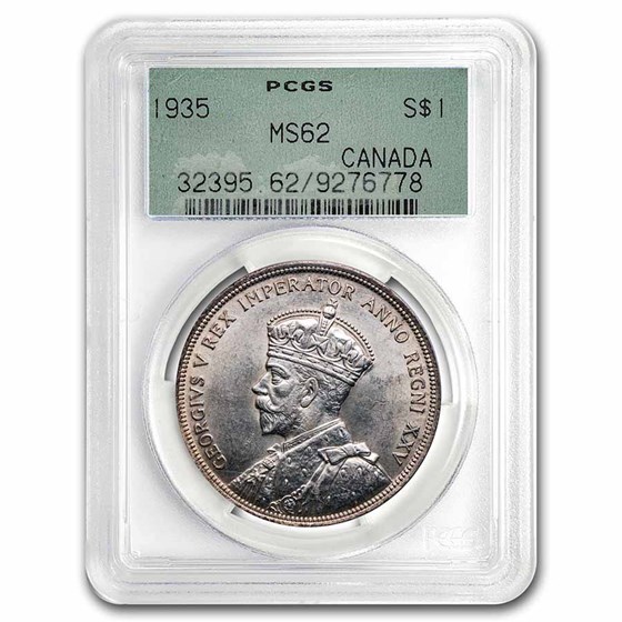 1935 Canada Silver Dollar George V MS-62 PCGS 1935 Canada Silver Dollar George V MS-62 PCGS