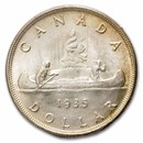 1935 Canada Silver Dollar George V MS-64 ICCS