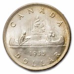 1935 Canada Silver Dollar George V MS-64 ICCS