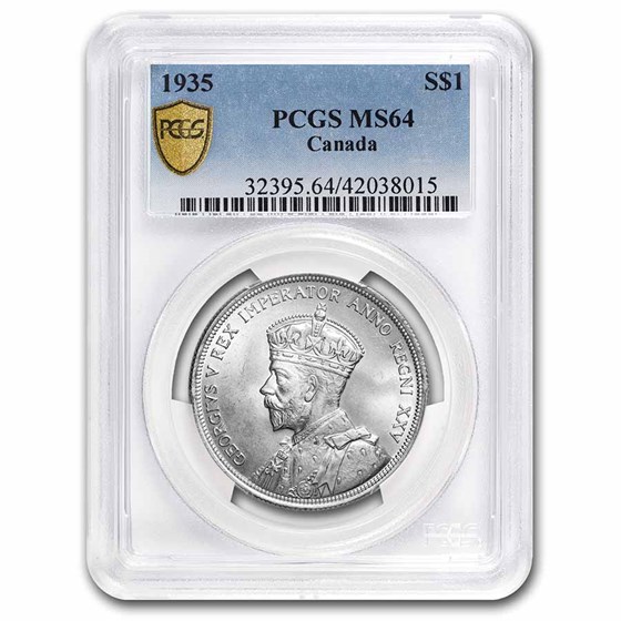 1935 Canada Silver Dollar George V MS-64 PCGS 1935 Canada Silver Dollar George V MS-64 PCGS