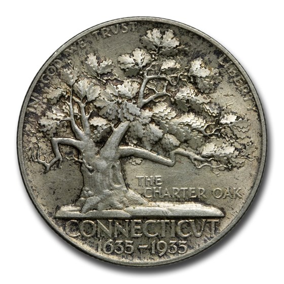 1935 Connecticut Tercentenary Half Dollar AU 1935 Connecticut Tercentenary Half Dollar AU