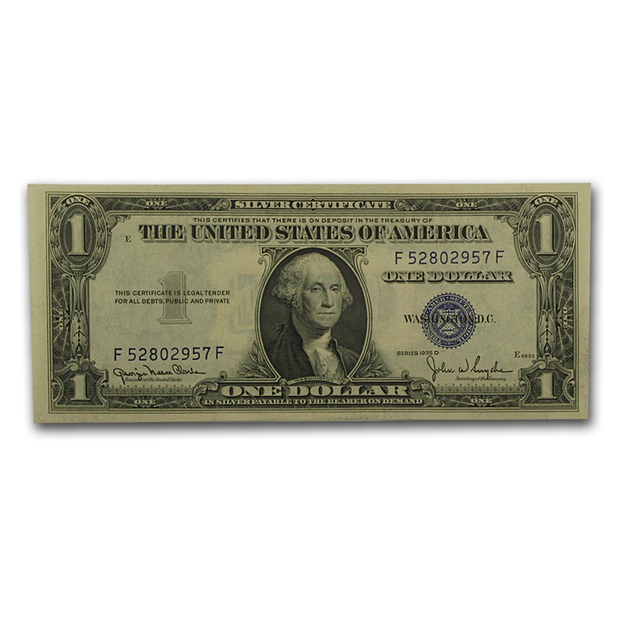 1935-D $1.00 Silver Certificate CU (Fr#1613N) Narrow Seal