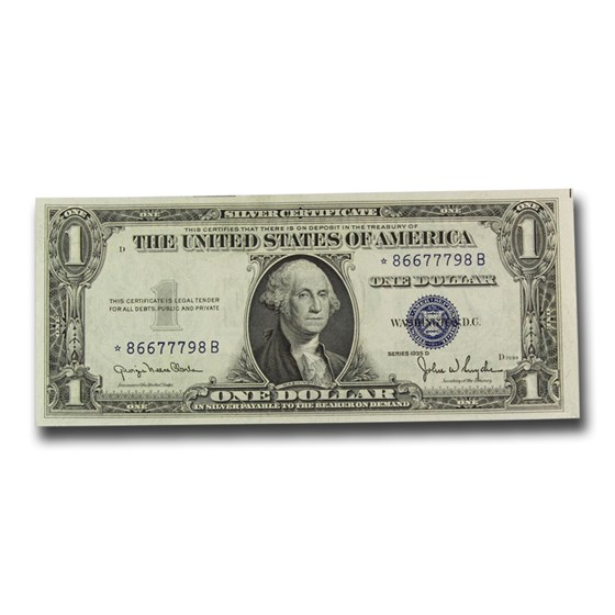 1935-D* $1.00 Silver Certificate CU (Fr#1613w) Star Note 1935-D* $1.00 Silver Certificate CU (Fr#1613w) Star Note