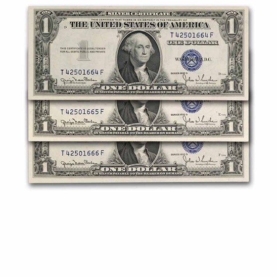1935-D $1 Silver Cert CU (Fr#1613N) 3 Consecutive Notes 1935-D $1 Silver Cert CU (Fr#1613N) 3 Consecutive Notes