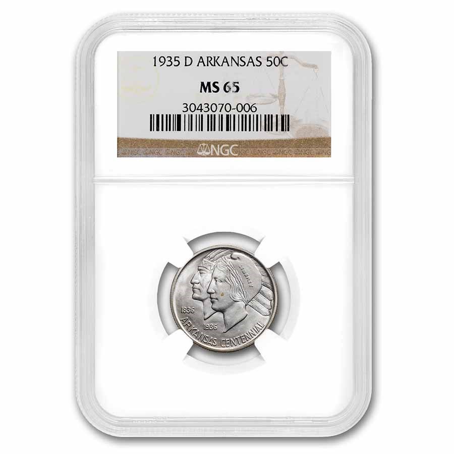 1935-D Arkansas Centennial Commemorative Half Dollar MS-65 NGC
