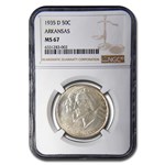 1935-D Arkansas Centennial Commemorative Half Dollar MS-67 NGC
