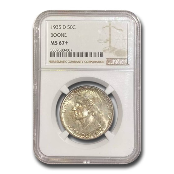 1935-D Daniel Boone Bicentennial Half Dollar MS-67+ NGC 1935-D Daniel Boone Bicentennial Half Dollar MS-67+ NGC