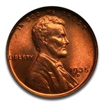 1935-D Lincoln Cent MS-67 NGC (Red)