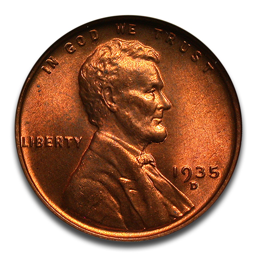 1935-D Lincoln Cent MS-67 NGC (Red)