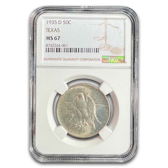 1935-D Texas Centennial Commemorative Half Dollar MS-67 NGC