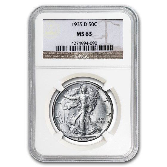 1935-D Walking Liberty Half Dollar MS-63 NGC 1935-D Walking Liberty Half Dollar MS-63 NGC
