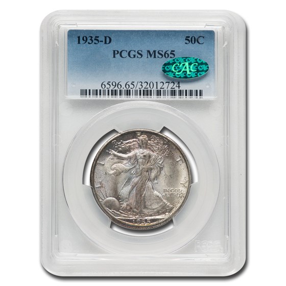 1935-D Walking Liberty Half Dollar MS-65 PCGS CAC 1935-D Walking Liberty Half Dollar MS-65 PCGS CAC