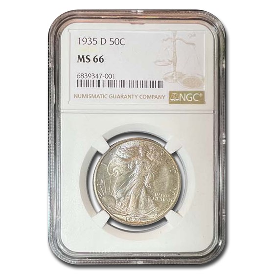 1935-D Walking Liberty Half Dollar MS-66 NGC 1935-D Walking Liberty Half Dollar MS-66 NGC