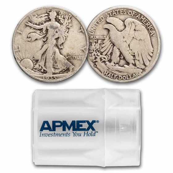 1935-D Walking Liberty Halves 20-Coin Roll Avg Circ 1935-D Walking Liberty Halves 20-Coin Roll Avg Circ