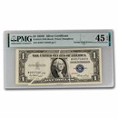1935-E $1.00 Silver Cert. XF45 EPQ PMG (Fr#1614) Gutter Fold