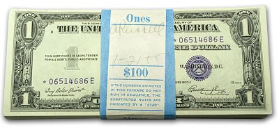 1935-E $1.00 Silver Certificate CU (Fr#1614) 100 Consec
