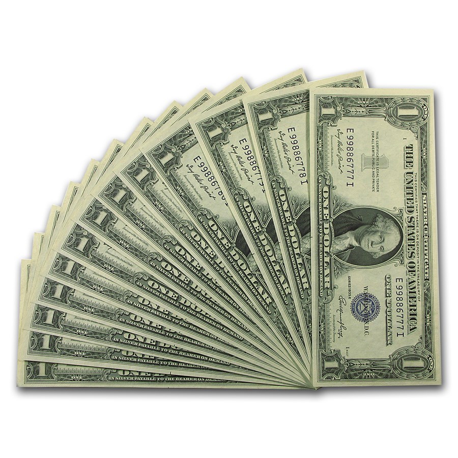1935-E $1.00 Silver Certificate CU (Fr#1614) 13 Consecutive