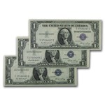 1935-E $1.00 Silver Certificate CU (Fr#1614) 3 Consecutive