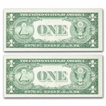 1935-E* $1 Silver Cert CU (Fr#1614*) Star Note, 2 Consec