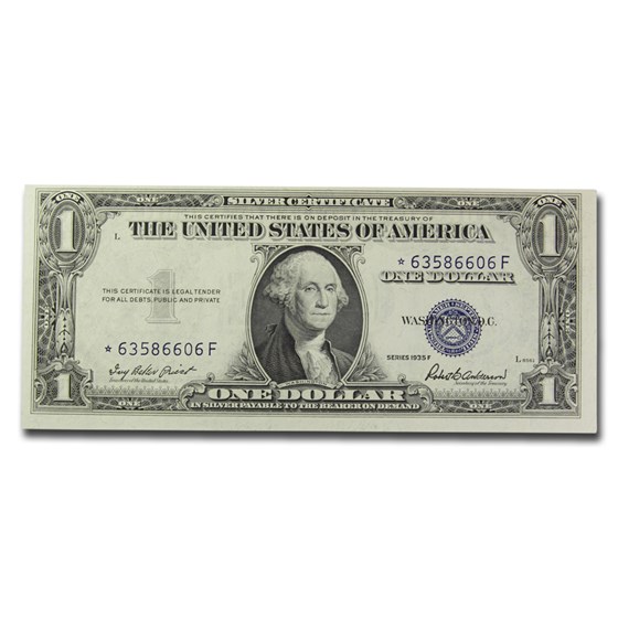 1935-F* $1.00 Silver Certificate CCU (Fr#1615*) Star Note 1935-F* $1.00 Silver Certificate CCU (Fr#1615*) Star Note