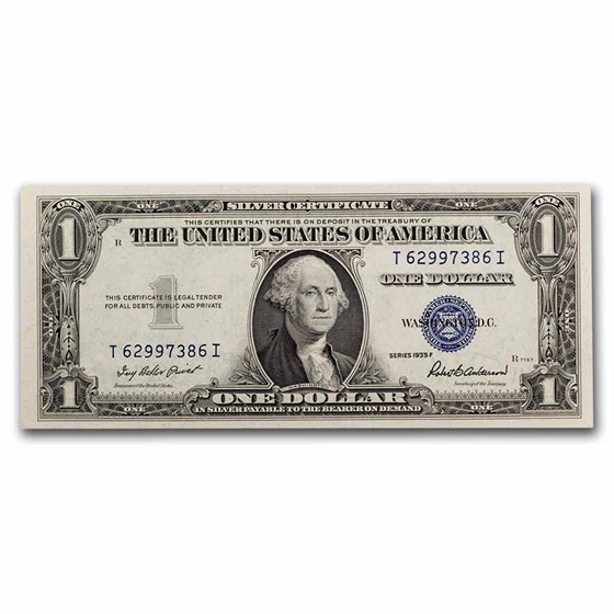 1935-F $1.00 Silver Certificate CU (Fr#1615) 2 Consecutive