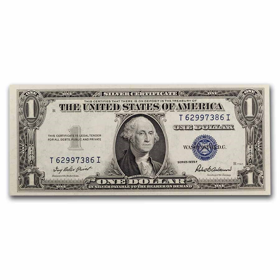 1935-F $1.00 Silver Certificate CU (Fr#1615) 2 Consecutive