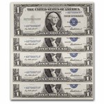 1935-F $1.00 Silver Certificate CU (Fr#1615*) 9 Consec Star Notes