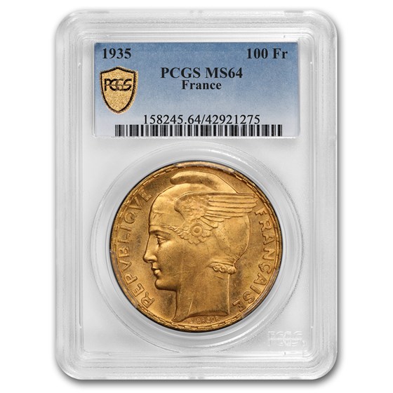 1935 France Gold 100 Francs MS-64 PCGS 1935 France Gold 100 Francs MS-64 PCGS