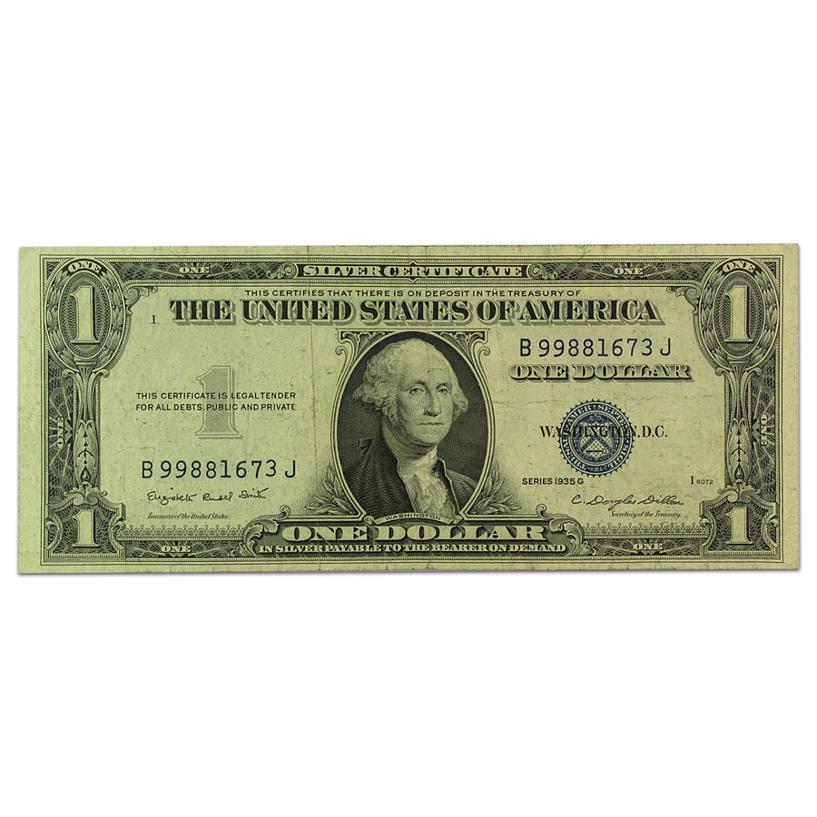1935-G $1.00 Silver Certificate No Motto Avg Circ (Fr#1616)