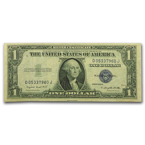 1935-G $1.00 Silver Certificate No Motto VF (Fr#1616) 1935-G $1.00 Silver Certificate No Motto VF (Fr#1616)