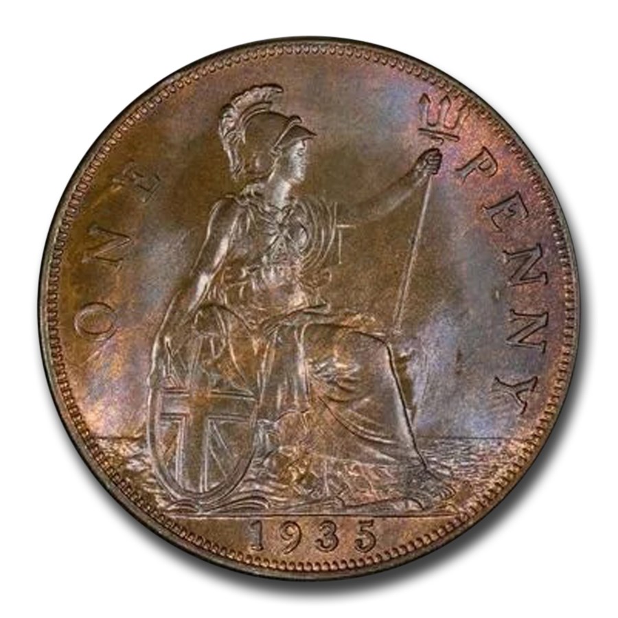 1935 Great Britain Penny George V MS-66 PCGS (Brown)