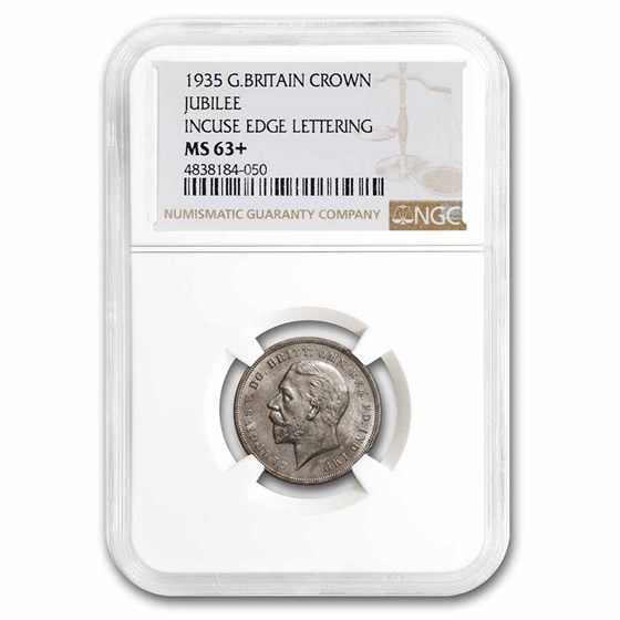 1935 Great Britain Silver Crown George V MS-63+ NGC 1935 Great Britain Silver Crown George V MS-63+ NGC