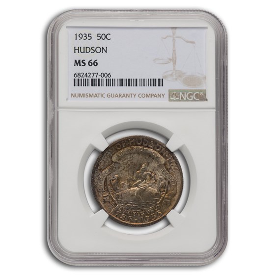 1935 Hudson, NY Sesquicentennial Half Dollar MS-66 NGC 1935 Hudson, NY Sesquicentennial Half Dollar MS-66 NGC