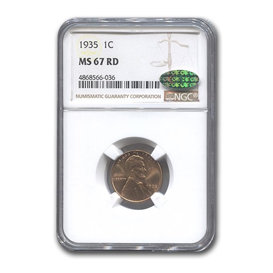 1935 Lincoln Cent MS-67 NGC CAC (Red) 1935 Lincoln Cent MS-67 NGC CAC (Red)