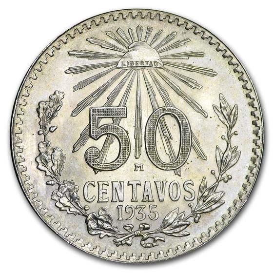 1935-M Mexico Silver 50 Centavos BU 1935-M Mexico Silver 50 Centavos BU