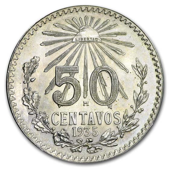 1935-M Mexico Silver 50 Centavos BU
