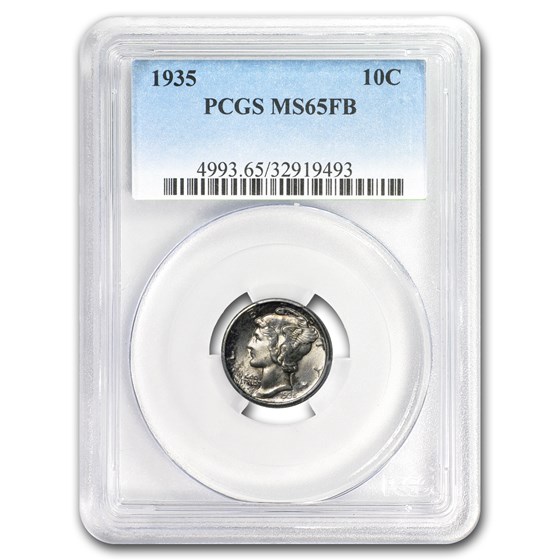 1935 Mercury Dime MS-65 PCGS (FB) 1935 Mercury Dime MS-65 PCGS (FB)