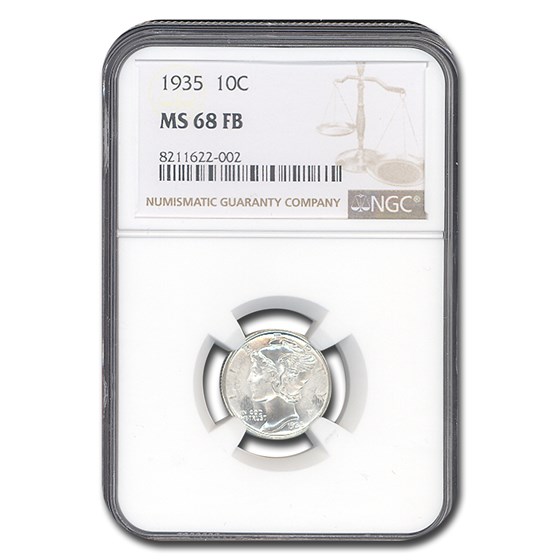 1935 Mercury Dime MS-68 NGC (FB) 1935 Mercury Dime MS-68 NGC (FB)