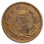 1935 Mexico Bronze 2 Centavos XF