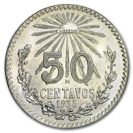1935 Mexico Silver 50 Centavos BU 1935 Mexico Silver 50 Centavos BU